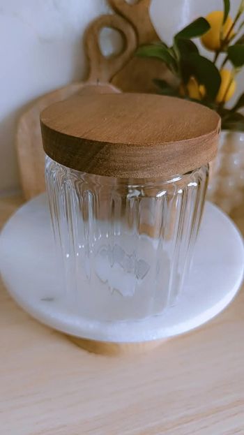 Bocal en verre et bois #acacia