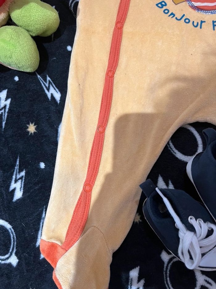 Pyjama une pièce en velour 9 mois garçon - photo numéro 4