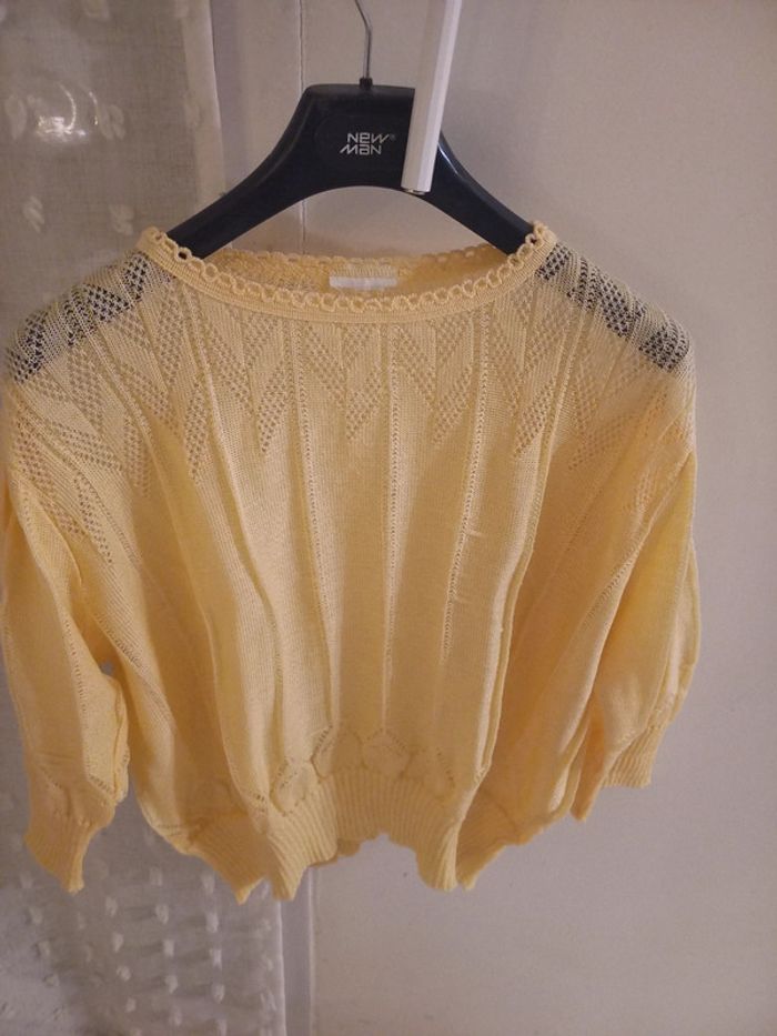 Pull tricot Vintage Dressing (jaune), M / 38 / 10 - photo numéro 2