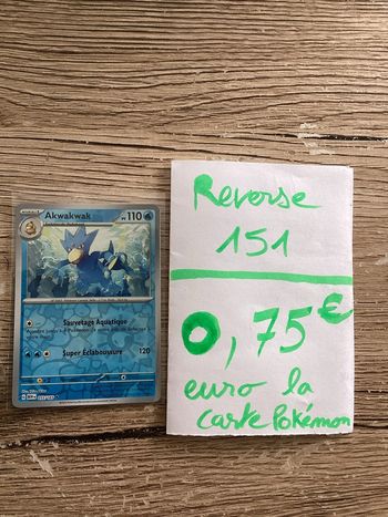 carte Pokémon akwakwak reverse 055/165 EV3.5 collection 151 FR neuf sortie de booster