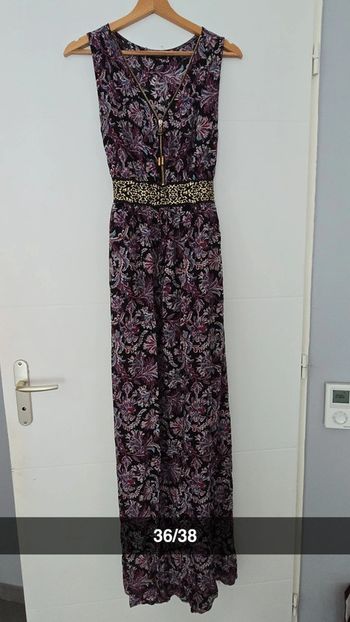 Robe longue mauve et noir