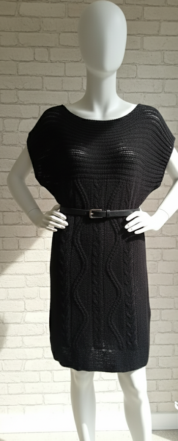 Robe Tunique Maille Noire Chic