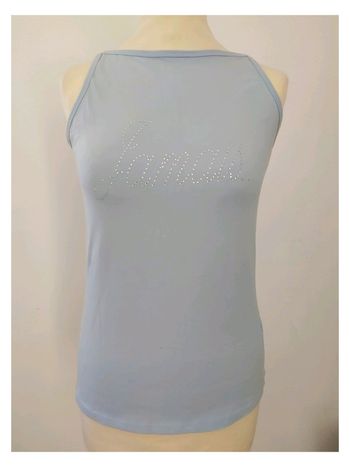 Top "jamais" bleu ciel coton stretch Zara 36-38