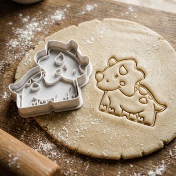 Emporte-pièce Dinosaure Tricératops Mignon - Découpoir Biscuit Sablé
