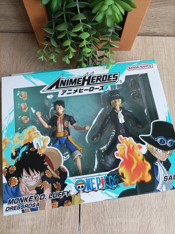 Pack 2 figurines One Piece Monkey D Luffy et Sabo anime heroes Bandai Namco 