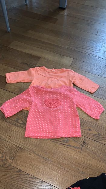 Lot 2 tee shirts manches longues 3 mois