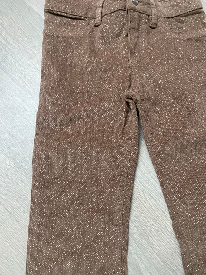 Pantalon jean slim marron détails dorée 4 ans - photo numéro 3