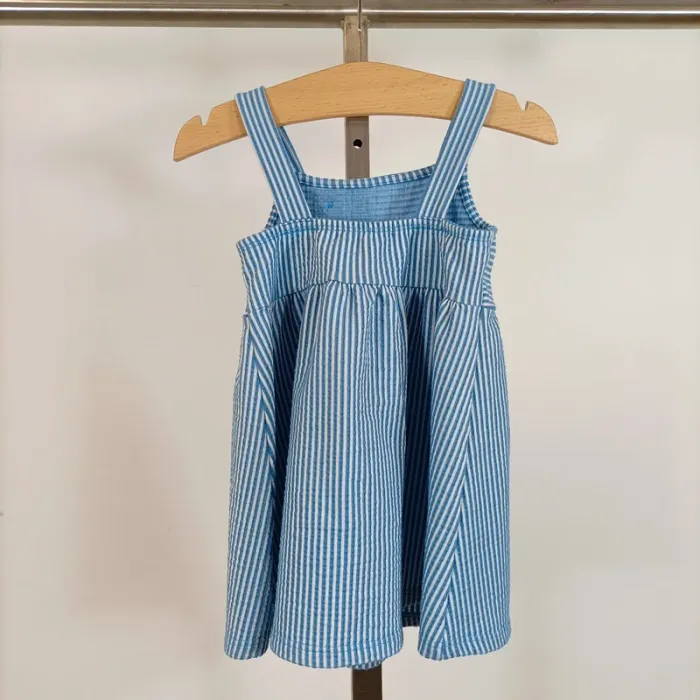 Robe rayée bleue et blanche – Bébé fille – 12 mois A636 - photo numéro 4