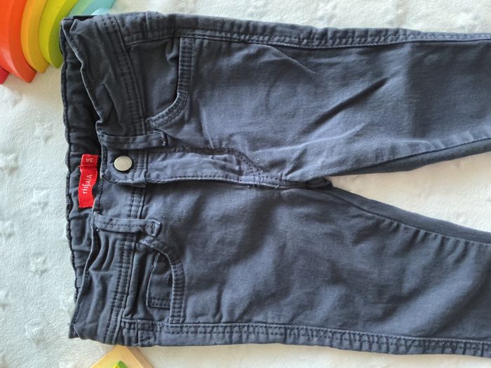 pantalon slim bleu marine taille réglable 3 ans tissaia - photo numéro 5