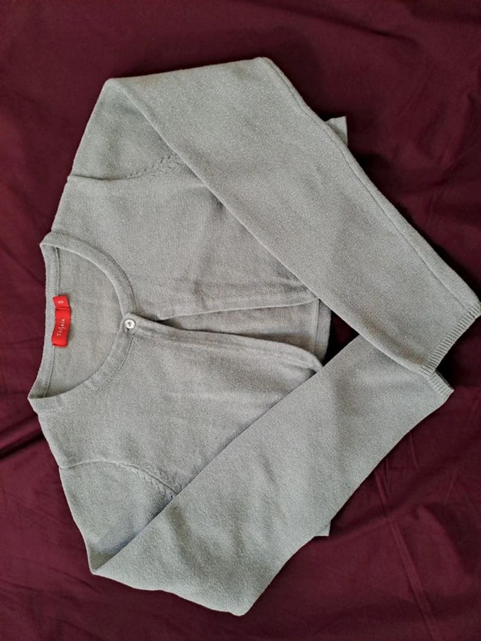 Boléro 10 ans paillettes gris