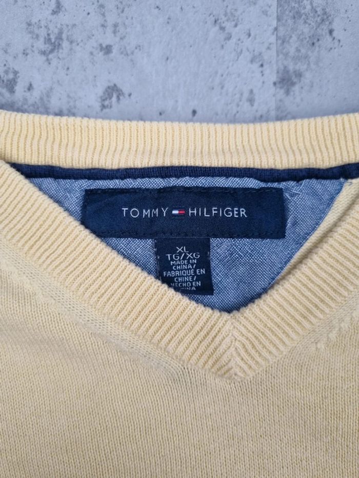 Pull col V Tommy Hilfiger jaune, XL Hommes - photo numéro 3