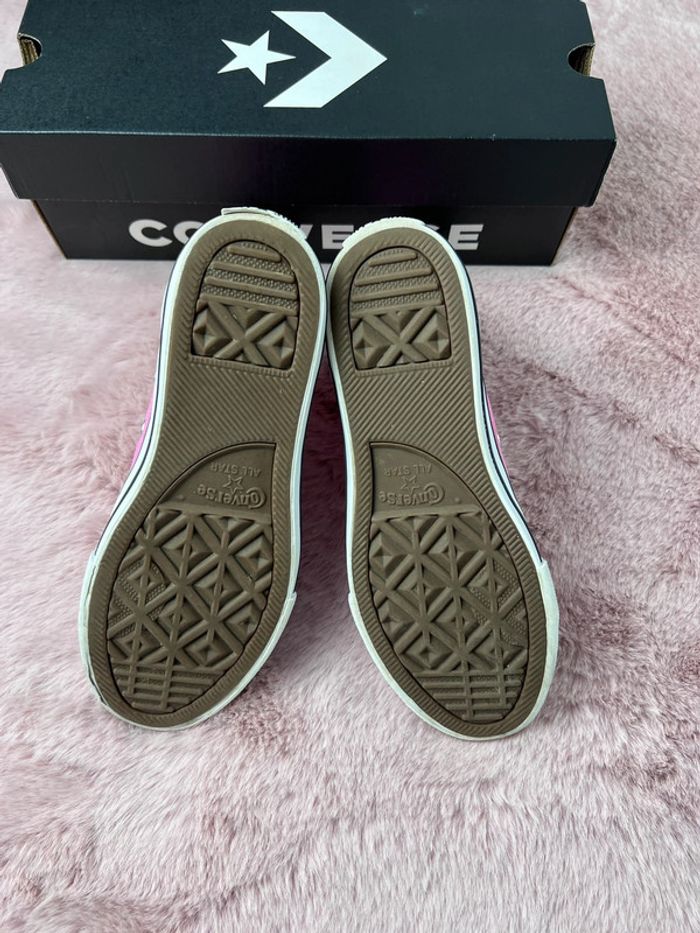 Converse Montantes Roses Toile – Pointure 33,5 avec boîte - photo numéro 5