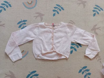 Gilet boléro rose corail orchestra 5/6 ans