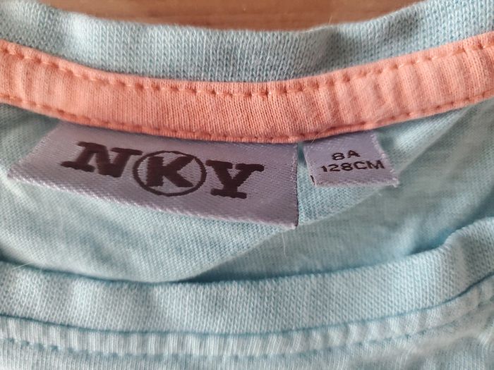 Tshirt bleu uni manches courtes NKY 8 ans - photo numéro 3