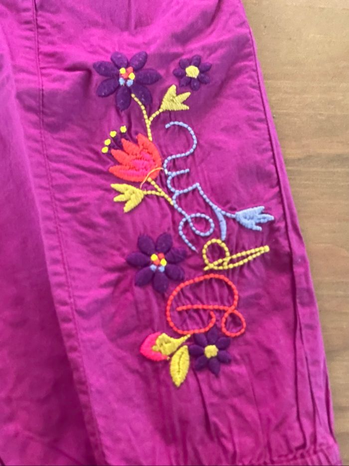 Ensemble pantalon mauve/haut bretelles gris DPAM 18 mois - photo numéro 3