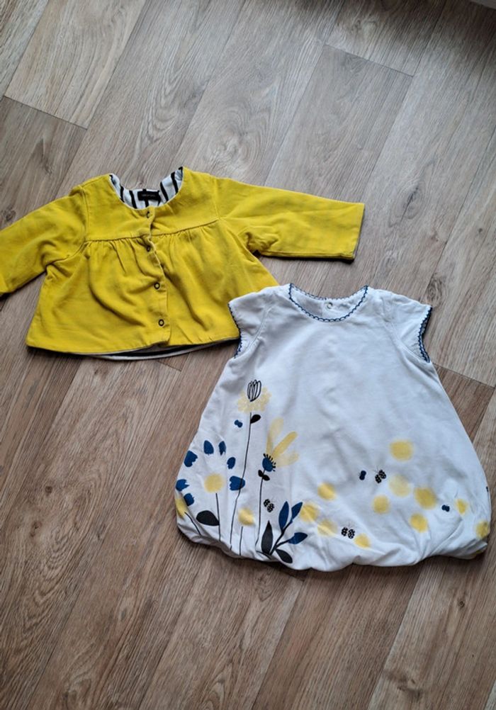 Ensemble gilet et robe Catimini 6 mois fille