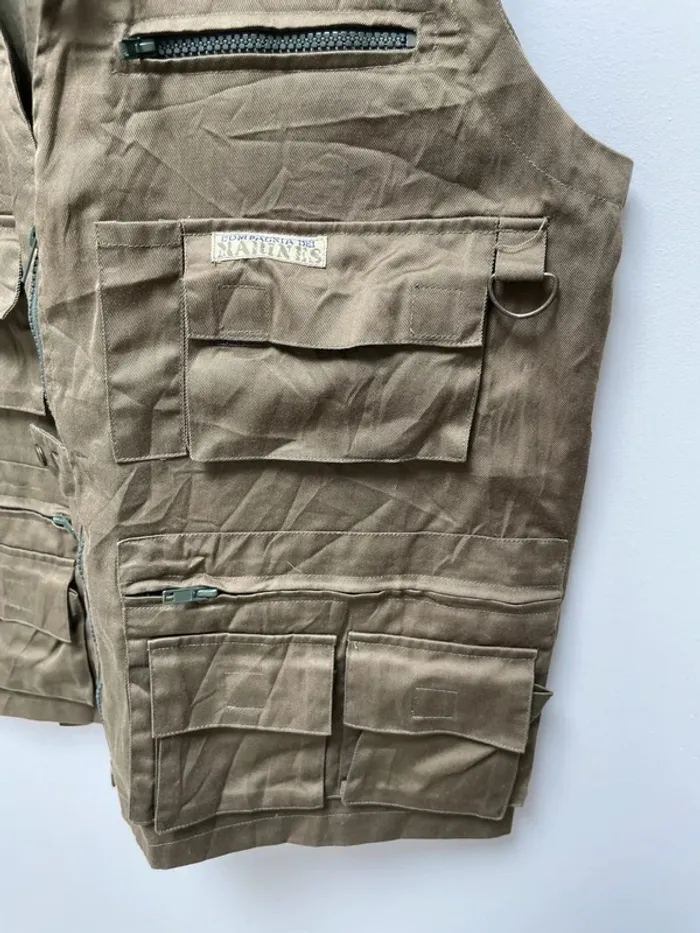 Military Marines Army Workwear Utility Vest Khaki Green Mens L - photo numéro 2