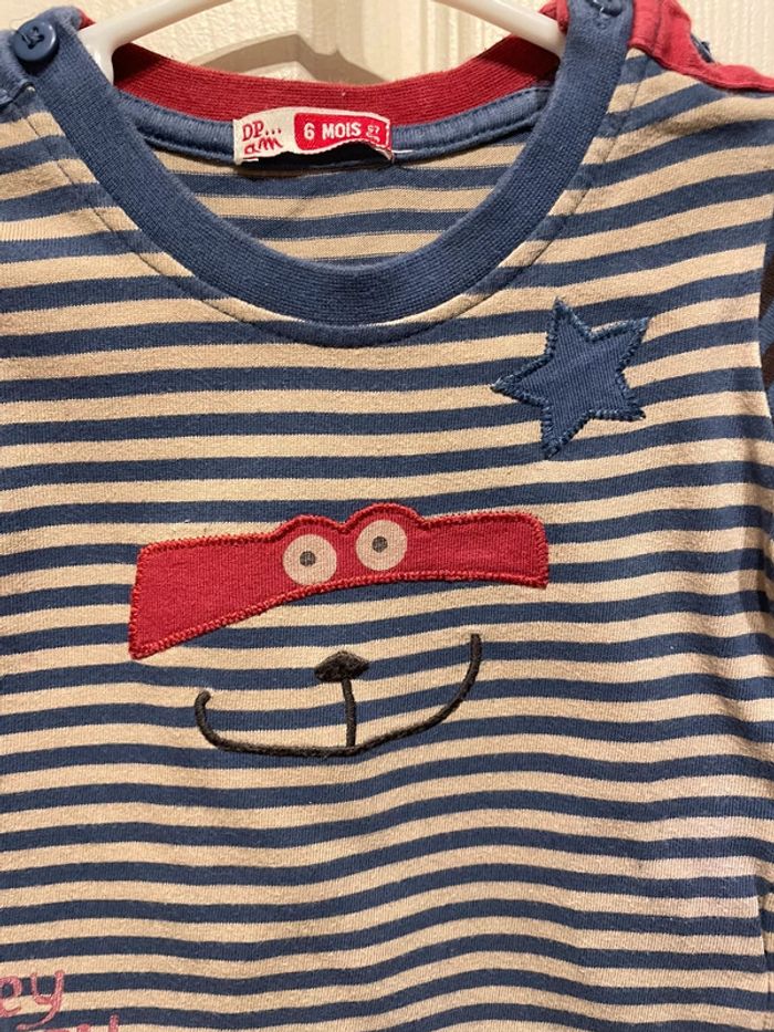 T-shirt ML Dpam 6 mois garçon - photo numéro 2