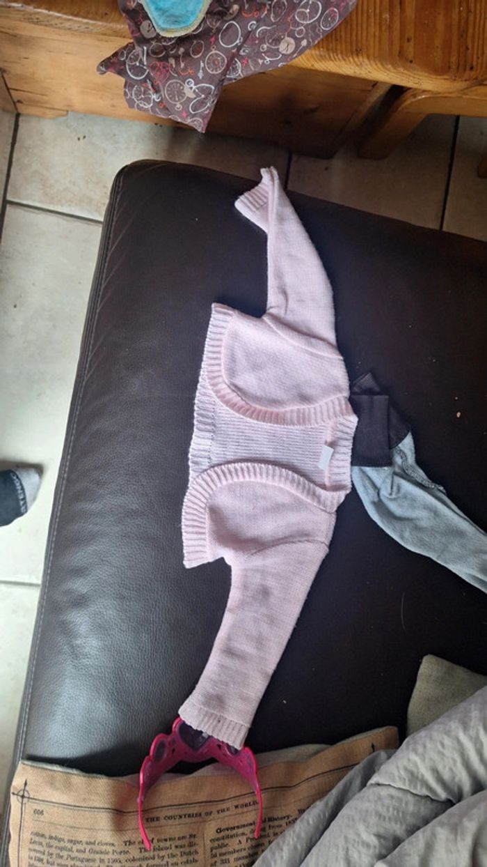 Boléro pull laine rose claire