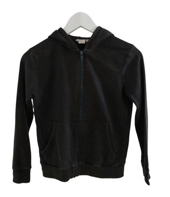Veste zippée à capuche noir mixte fille ou garçon 8-10 ans