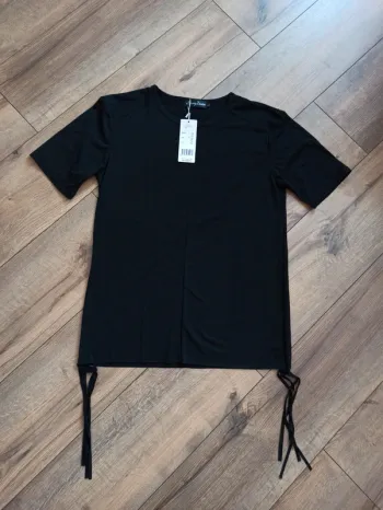 Tee shirt noir uni avec cordon homme L