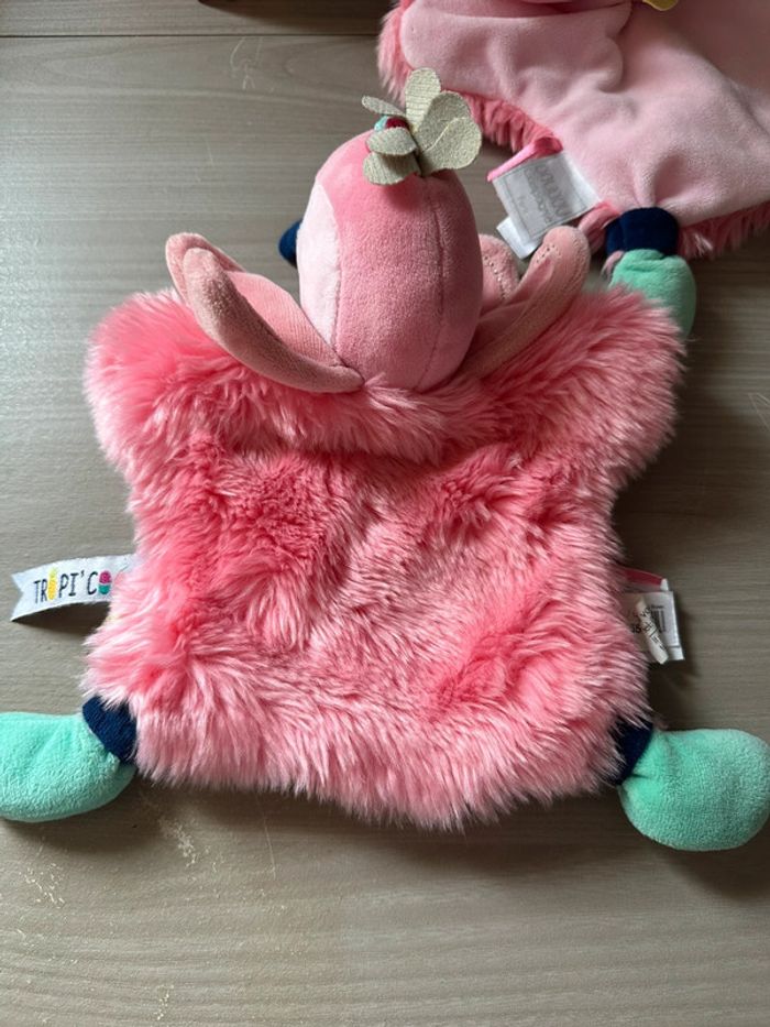 Doudou plat flamant rose Doudou et Compagnie Tropi'cool - photo numéro 2