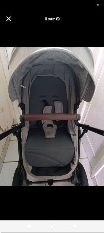 Poussette kinderkraft grise 3 en 1