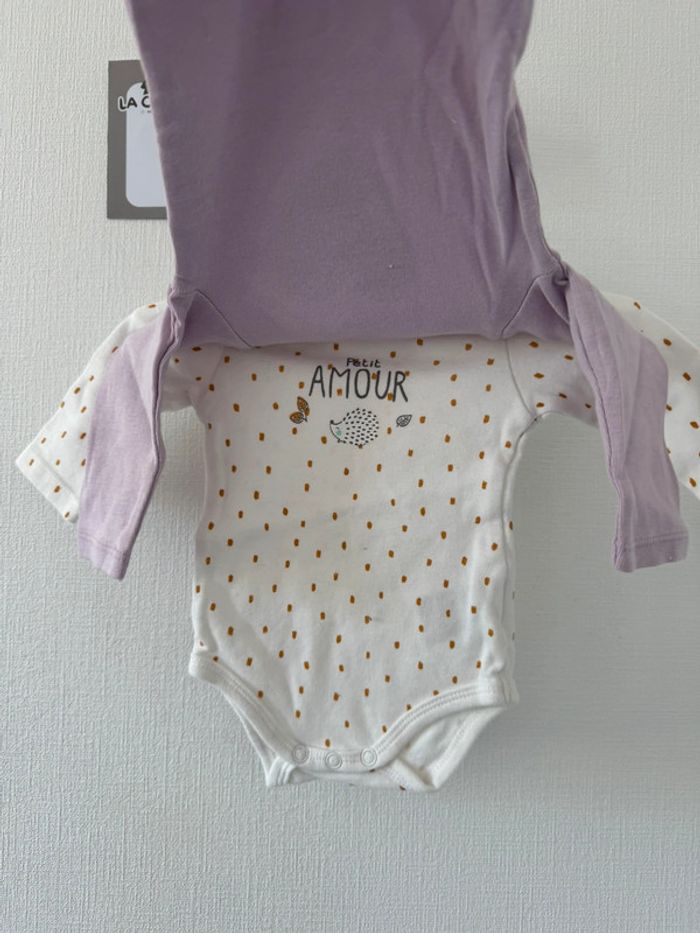 Lot 2 bodies manches longues - taille 3 mois 🌸 - photo numéro 2