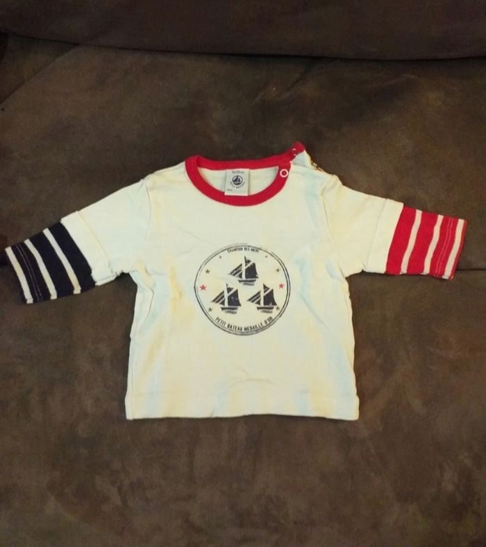 Lot de 2 t-shirts manches longues Petit bateau - photo numéro 2