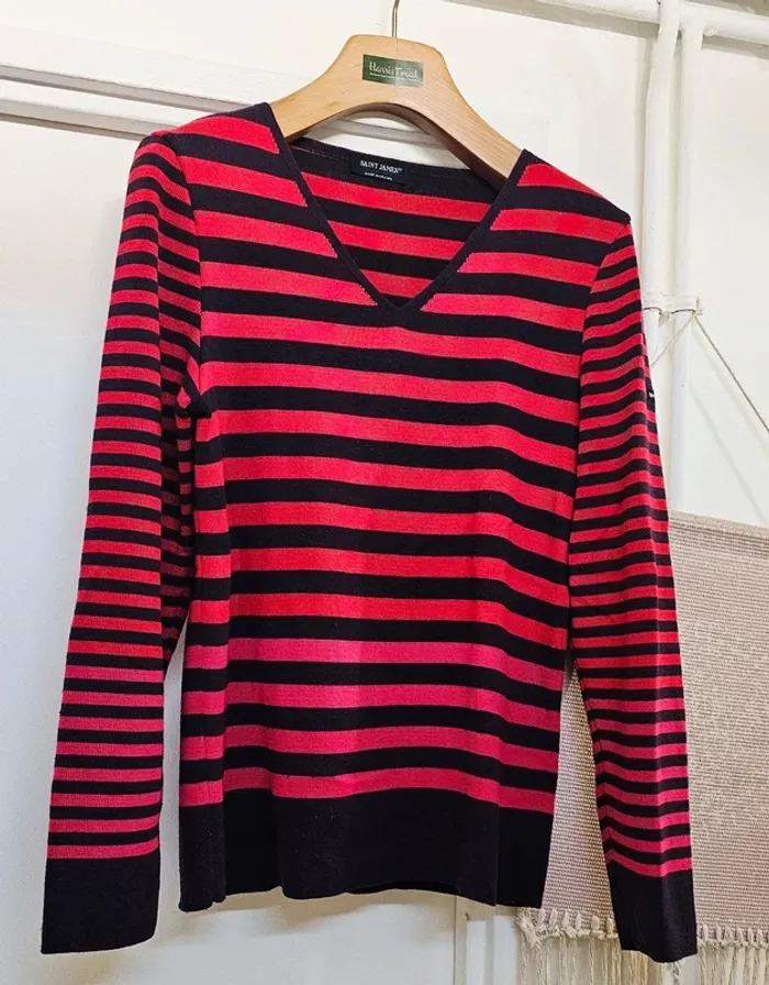 Pull Marinière Laine Saint James Taille 46 - photo numéro 3