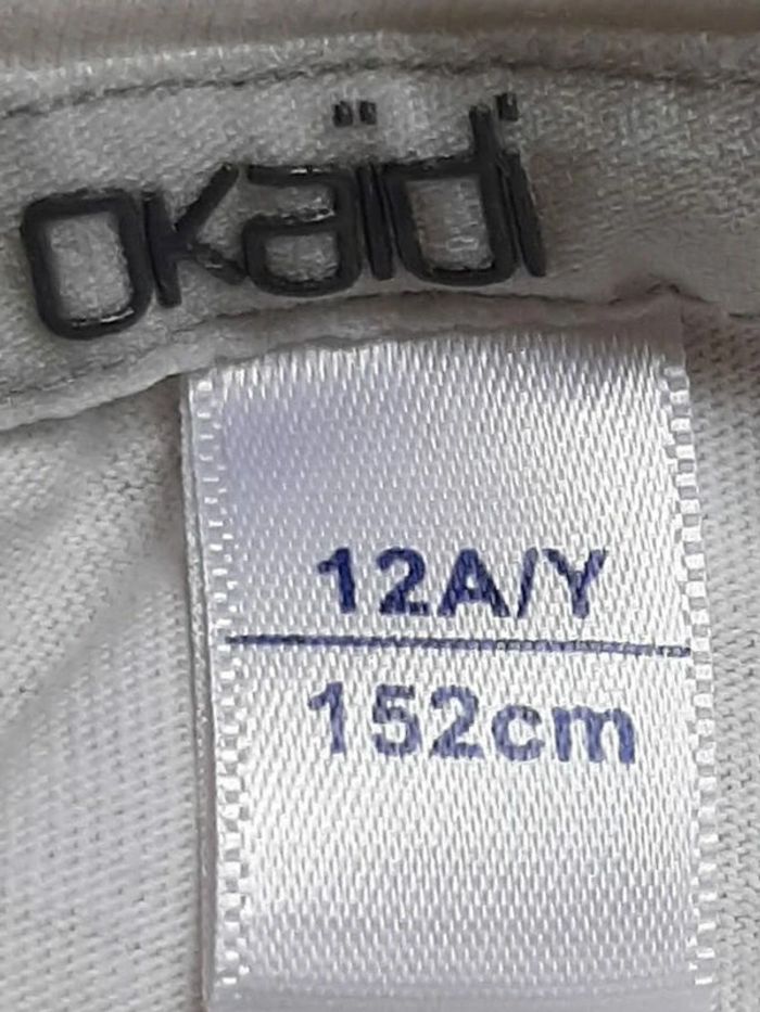 T shirt blanc, manches courtes, avec coccinelles, Okaidi, 12 ans, peu mis - photo numéro 4