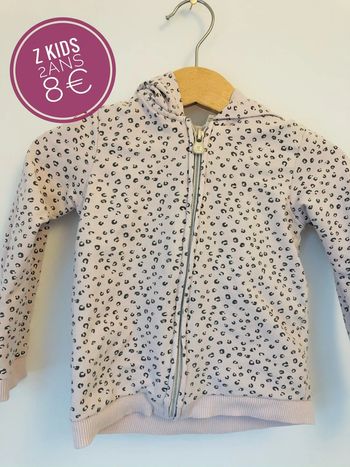 Gilet Z Kids léopard rose en 2ans