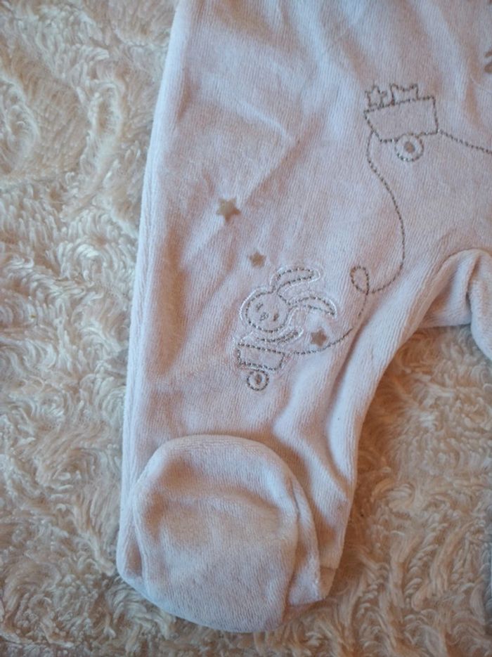 Pyjama grenouillère velours Mixte 1 mois Route des jolis rêves Ours Ourson lapin - photo numéro 5