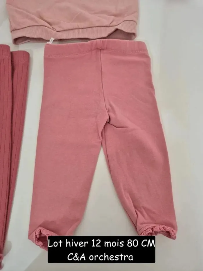 Lot hiver 9 - 12 mois 80 cm C&A baby ensemble joggings et sweat dernière collection - photo numéro 9