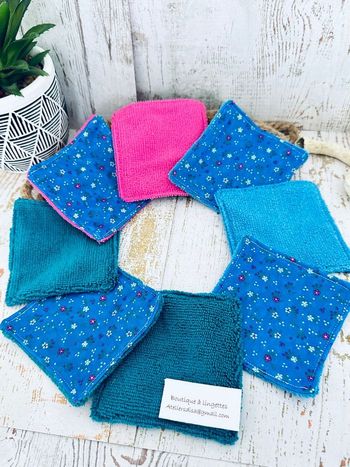 Lingettes lavable et réutilisable lot de 6