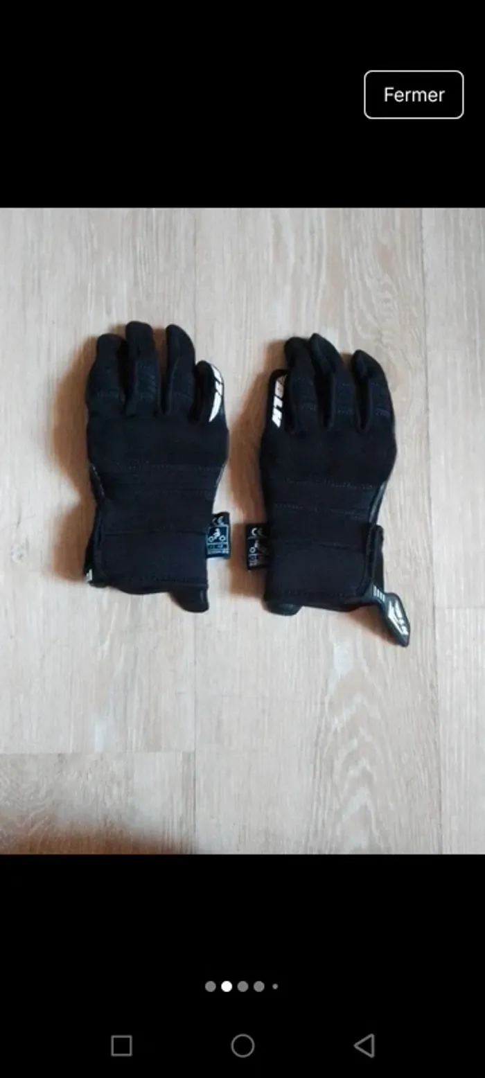 Gant de moto enfant mixte fille garçon noir 6 ans - photo numéro 2