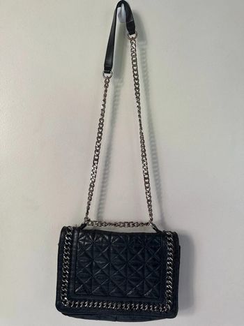 Sac à bandoulière noir en cuir - Zara