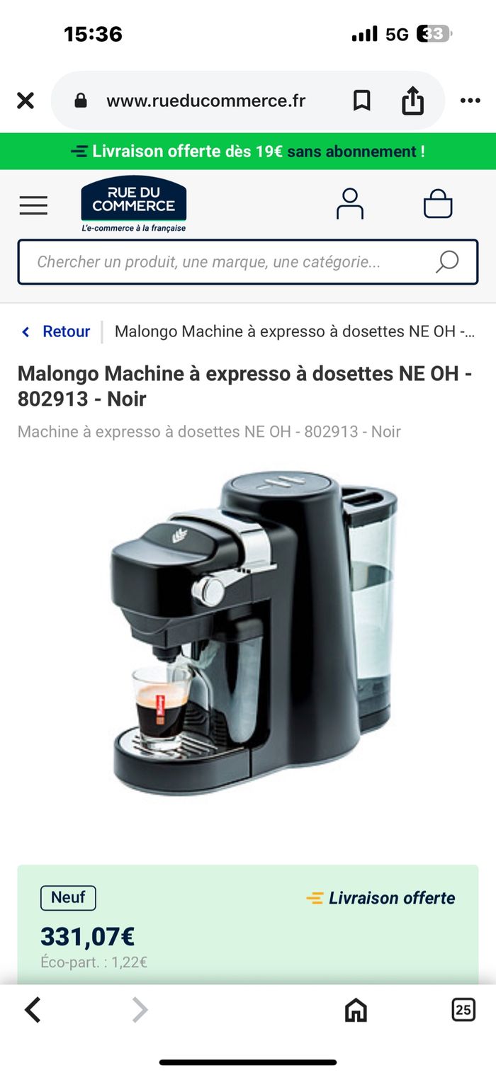 Machine à café Neo de Malango grise