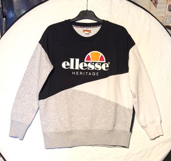 Sweat Ellesse Héritage Noir Gris Blanc 3 Parties Vêtement Tendance Mode Adolescents