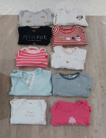 Lot bodies manches longues 3 mois 