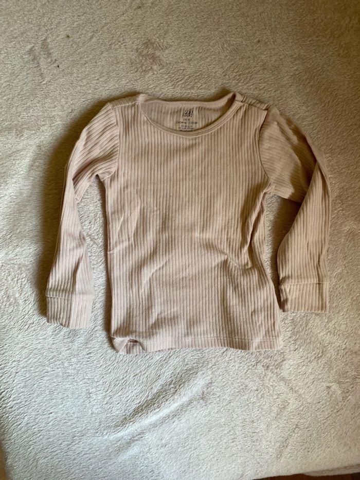 Haut manche longue H&M rose 92 cm - photo numéro 4