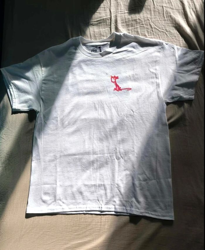 T-shirt Pink Panther Petit logo avant grand visuel arrière Taille S Blanc