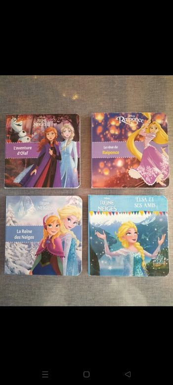 Lot 4 mini-livres Princesse Disney