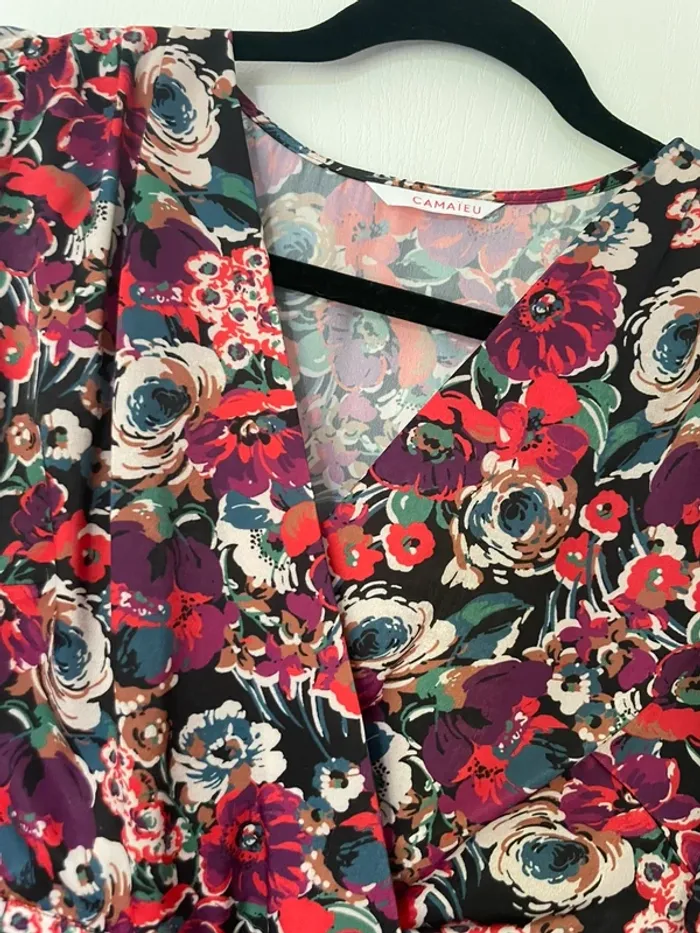 Robe manches longues à fleurs Camaïeu - photo numéro 2