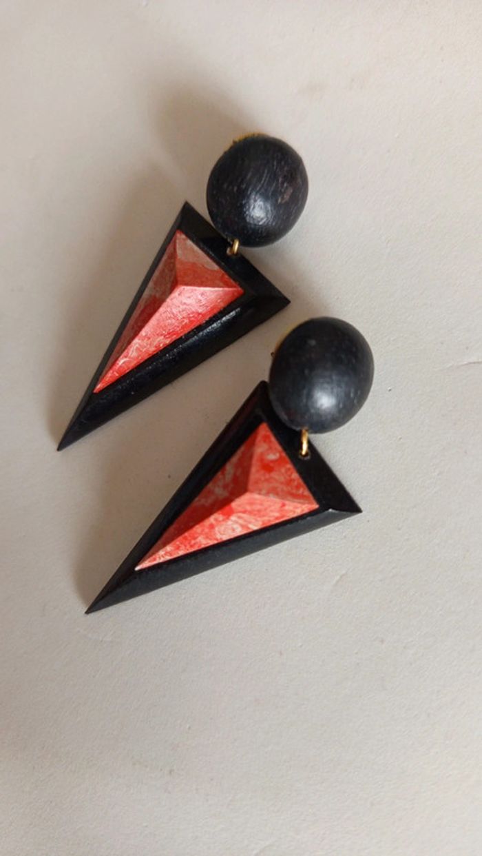 Boucles d'oreilles triangle vintage - photo numéro 2