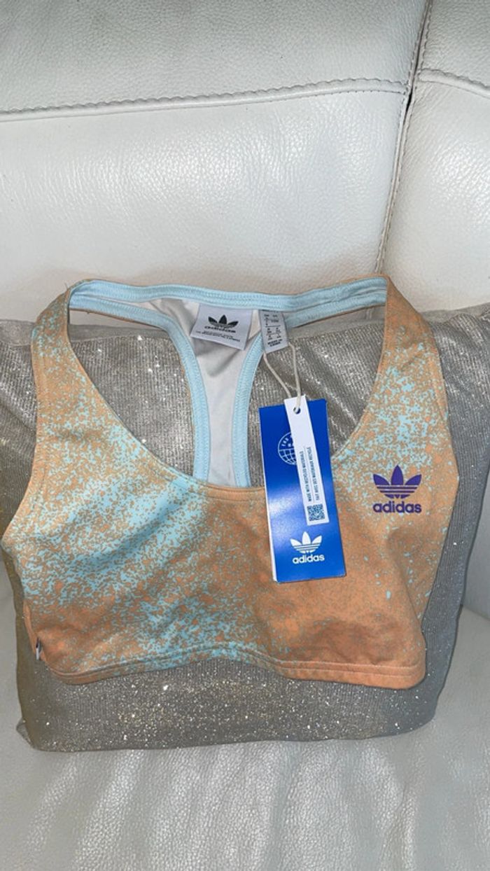 Brassière de Sport Adidas Originals AOP Bra Top HL6596 - Neuve avec Étiquettes - photo numéro 2