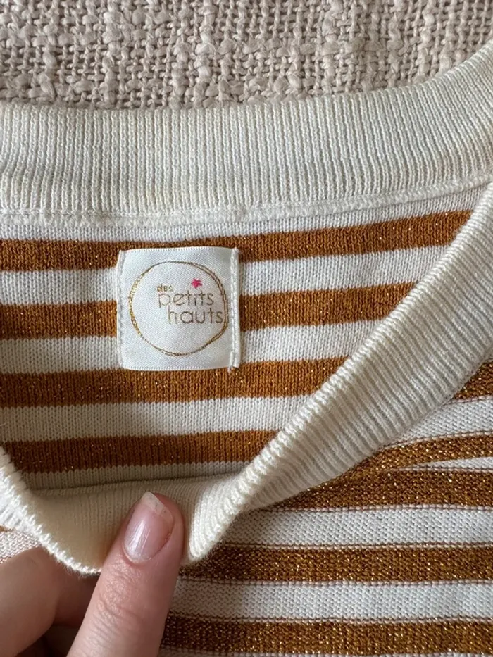 Pull Des Petits Hauts blanc et doré Taille 1 .. - photo numéro 5