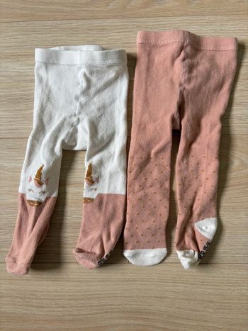 Collant à pois + collant licorne