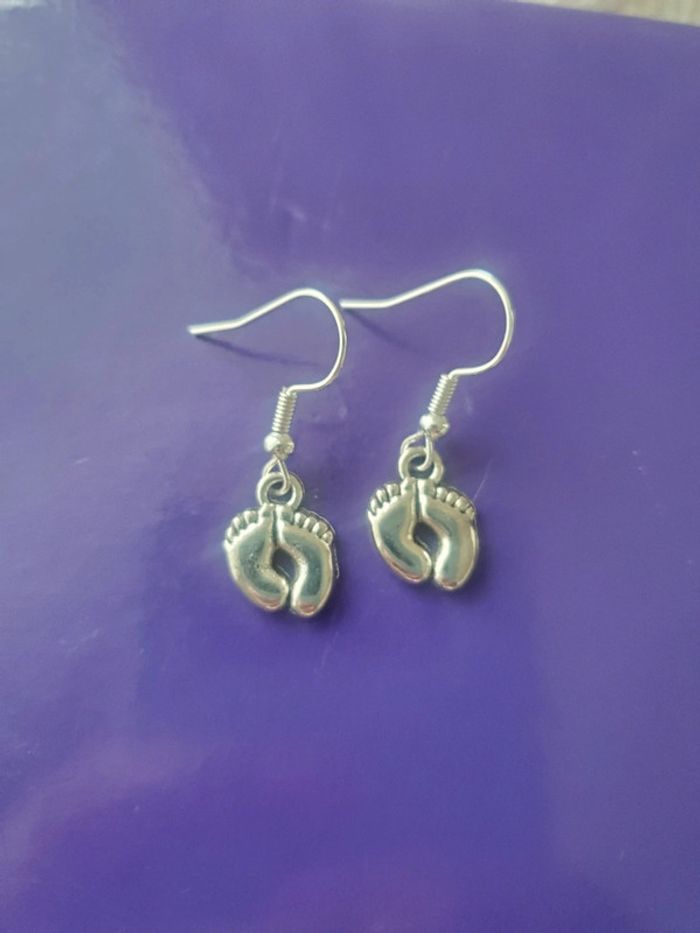 boucles d'oreilles pied nourrisson bébé grossesse