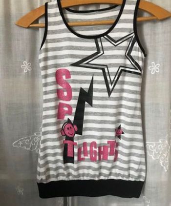 T-shirt débardeur larges rayures éclair étoile 10 ans